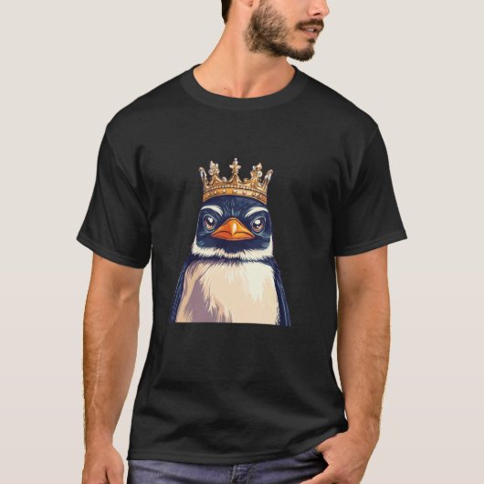 ペンギンのために喜びを運ぶ王冠のペンギン Tシャツ (正面)