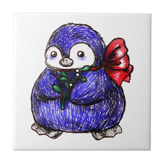 ペンギンのひよこ タイル (正面)