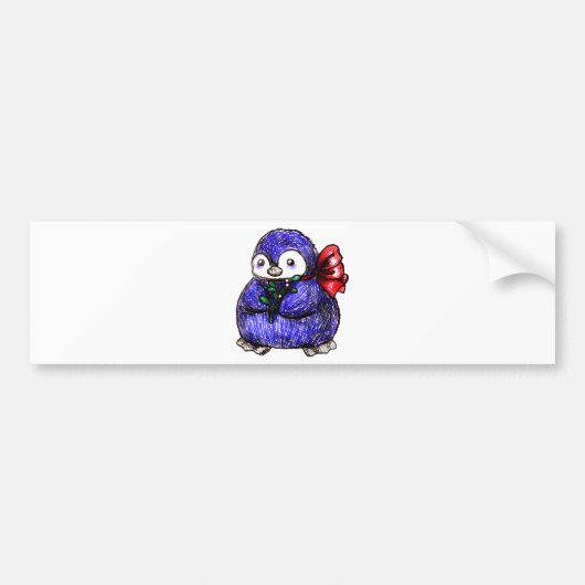 ペンギンのひよこ バンパーステッカー (正面)
