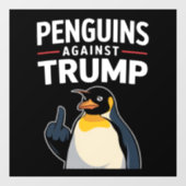 ペンギンのひれで抵抗 トランプに抗議するペンギン ウィンドウサイン (シート)