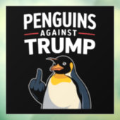 ペンギンのひれで抵抗 トランプに抗議するペンギン ウィンドウサイン (シート3)