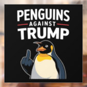 ペンギンのひれで抵抗 トランプに抗議するペンギン ウィンドウサイン (シート2)