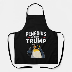 ペンギンのひれで抵抗 トランプに抗議するペンギン エプロン