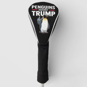 ペンギンのひれで抵抗 トランプに抗議するペンギン ゴルフヘッドカバー