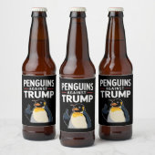 ペンギンのひれで抵抗 トランプに抗議するペンギン ビールラベル (ボトル)