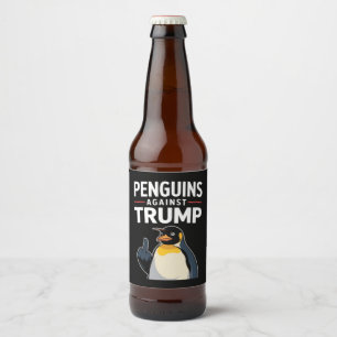 ペンギンのひれで抵抗 トランプに抗議するペンギン ビールラベル