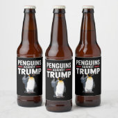 ペンギンのひれで抵抗 トランプに抗議するペンギン ビールラベル (ボトル)