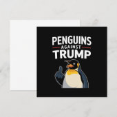 ペンギンのひれで抵抗 トランプに抗議するペンギン 招待状 (正面/裏面)