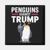 ペンギンのひれを上げろ トランプに抵抗するペンギン マグネット (正面)