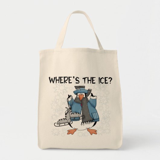 ペンギンのアイススケートのTシャツおよびギフト トートバッグ (正面)