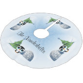 ペンギンのイグルーのクリスマスツリーのスカート ブラッシュドポリエステルツリースカート (アングル)