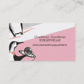 ペンギンのウェイターのかぎ針編みホックヤーンの名刺 名刺 (裏面)