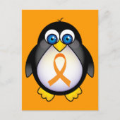 ペンギンのオレンジ色の認識度プレゼント ポストカード (正面)