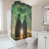 ペンギンのオーロラ シャワーカーテン (インサイチュ)