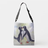 ペンギンのカスタムな全にプリントの十字の遺体袋 クロスボディバッグ (裏面)