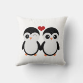 ペンギンのカップルの枕 クッション (裏面)