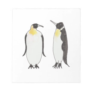ペンギンのカップルインクスケッチ ノートパッド