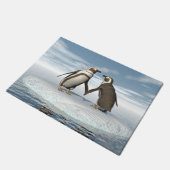 ペンギンのカップル ドアマット (アングル)