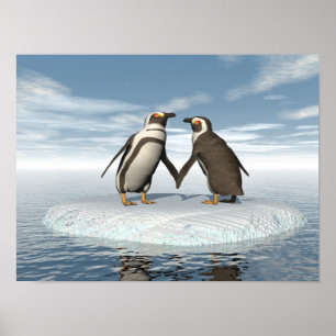 ペンギンのカップル ポスター