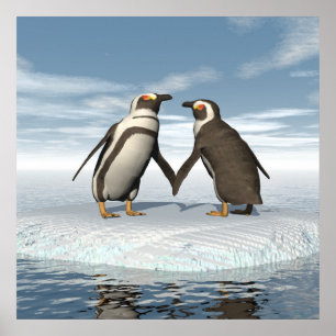 ペンギンのカップル ポスター