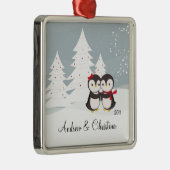 ペンギンのカップル ラブ かわいい クリスマス オーナメント (右)