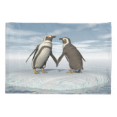 ペンギンのカップル 枕カバー (裏面)