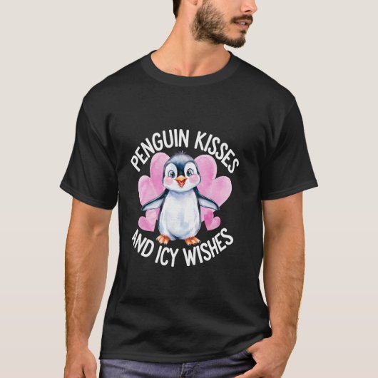 ペンギンのキスと氷上の願い Tシャツ (正面)