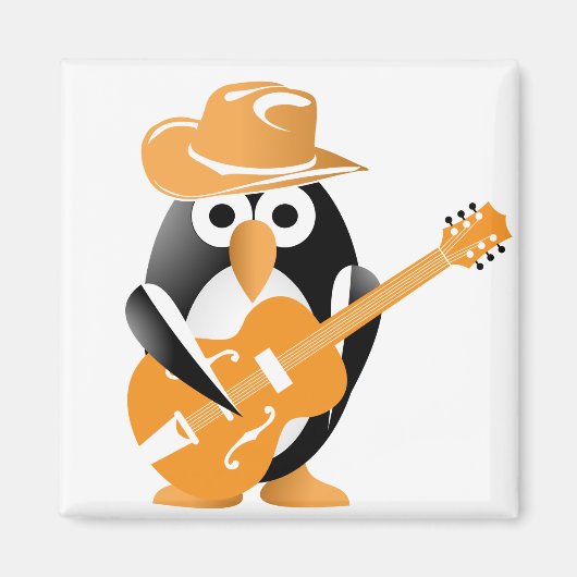 ペンギンのギタリスト マグネット (正面)