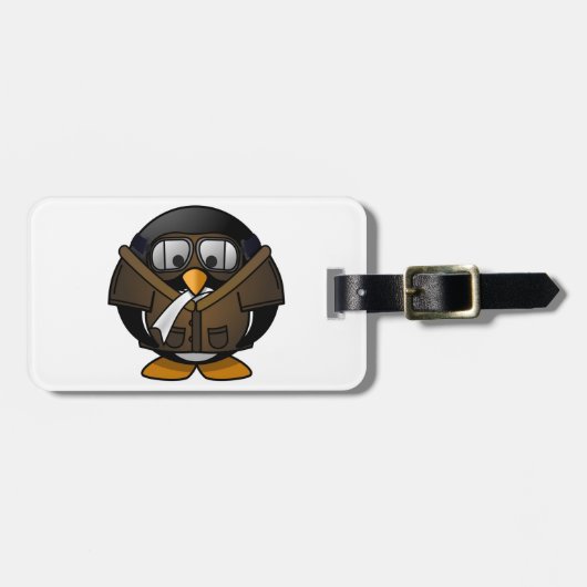 ペンギンのギフトのパイロット ラゲッジタグ (正面横)
