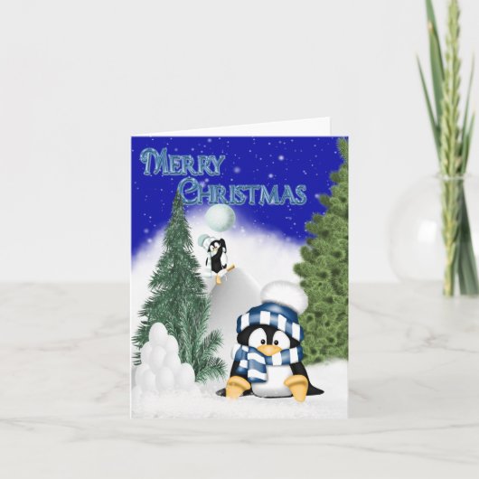 ペンギンのクリスマスおもしろい。クリスマスカード シーズンカード (正面)
