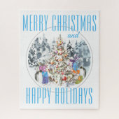 ペンギンのクリスマスお祝い16"x20" ジグソーパズル (縦)