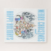 ペンギンのクリスマスお祝い16"x20" ジグソーパズル (横)