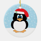 ペンギンのクリスマスのオーナメント セラミックオーナメント (裏面)