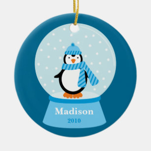 ペンギンのクリスマスのオーナメント セラミックオーナメント
