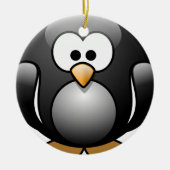 ペンギンのクリスマスのオーナメント セラミックオーナメント (正面)