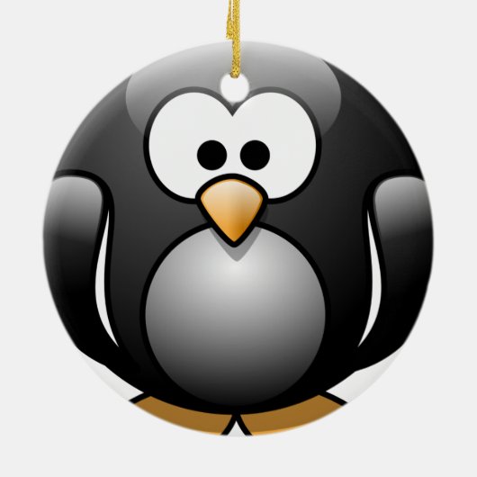 ペンギンのクリスマスのオーナメント セラミックオーナメント (裏面)