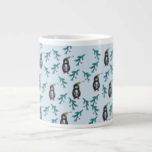 ペンギンのクリスマスアート ジャンボコーヒーマグカップ (正面)