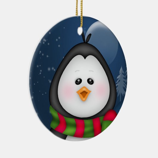ペンギンのクリスマスオーナメント セラミックオーナメント (右)