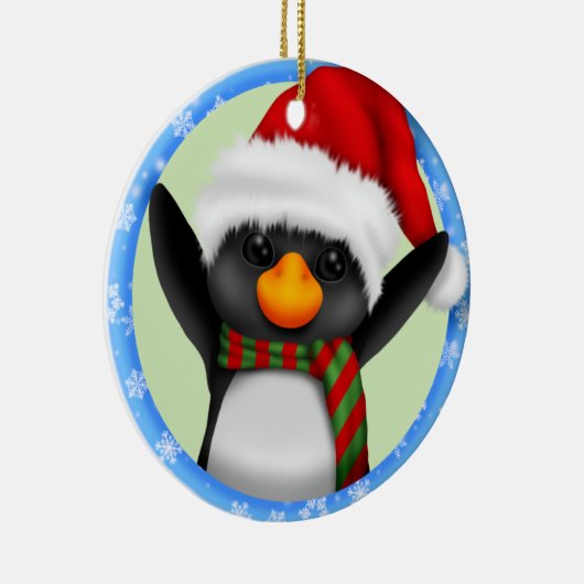 ペンギンのクリスマスオーナメント セラミックオーナメント (右)