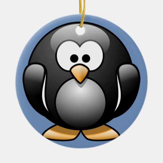 ペンギンのクリスマスオーナメント セラミックオーナメント (正面)