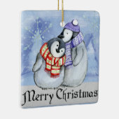 ペンギンのクリスマスオーナメント セラミックオーナメント (右)