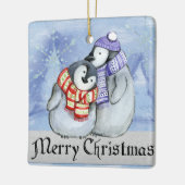ペンギンのクリスマスオーナメント セラミックオーナメント (左)