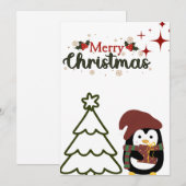 ペンギンのクリスマスカード シーズンカード (正面/裏面)