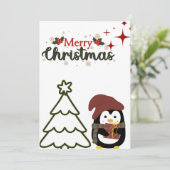 ペンギンのクリスマスカード シーズンカード (スタンド正面)