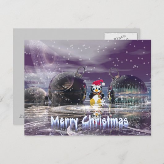 ペンギンのクリスマスカード シーズンポストカード (正面/裏面)