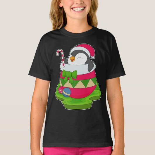 ペンギンのクリスマスキャンディー Tシャツ (正面)