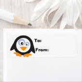 ペンギンのクリスマスサークル ラベル (インサイチュ)