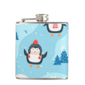 ペンギンのクリスマスシームレスパターン フラスク (正面)