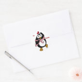 ペンギンのクリスマスステッカー: TOとFROM ラウンドシール (封筒)