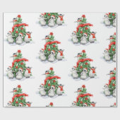 ペンギンのクリスマスツリー ラッピングペーパー (フラット)